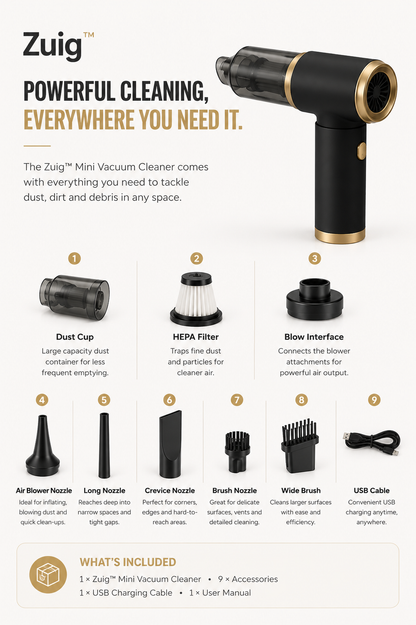 Zuig™   Vacuum & Blow compact device